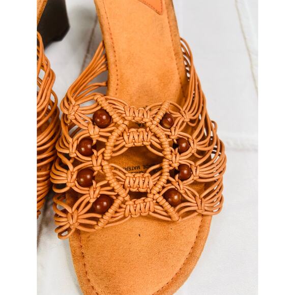 NEW Lifestride Sarita orange strappy wedge heel sandals size 7.5M - Picture 3 of 7